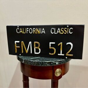 California Classic License Plate Box - Black & Gold